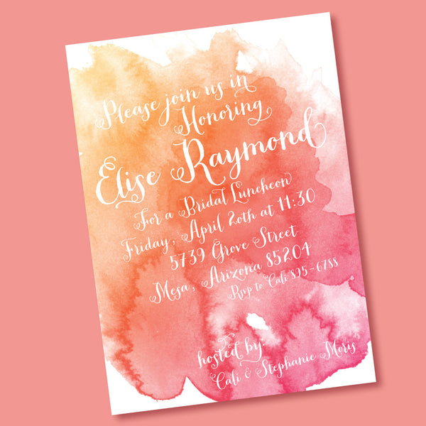 Watercolor Bridal Shower- printable invitation