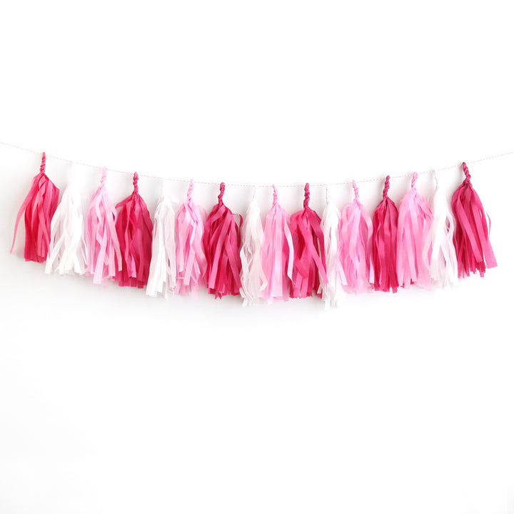 Be Mine Valentine Fringe Tassel Garland Kit or Fully Assembled
