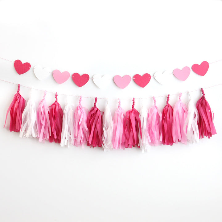 Be Mine Valentine Fringe Tassel Garland Kit or Fully Assembled