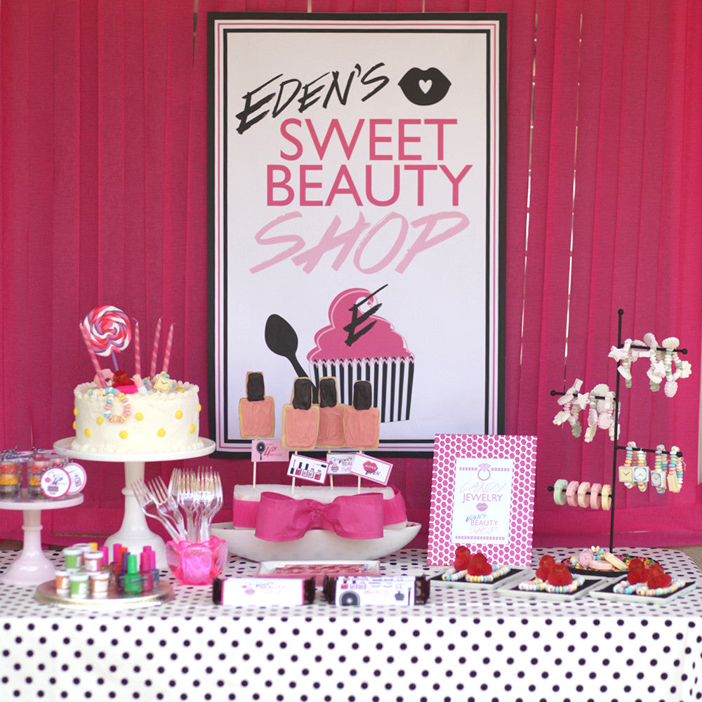 Sweet Beauty Shop Make-Up Birthday party printables