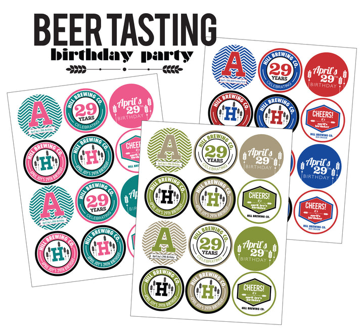 Modern Beer Tasting Party printable Collection- 3 colors available!