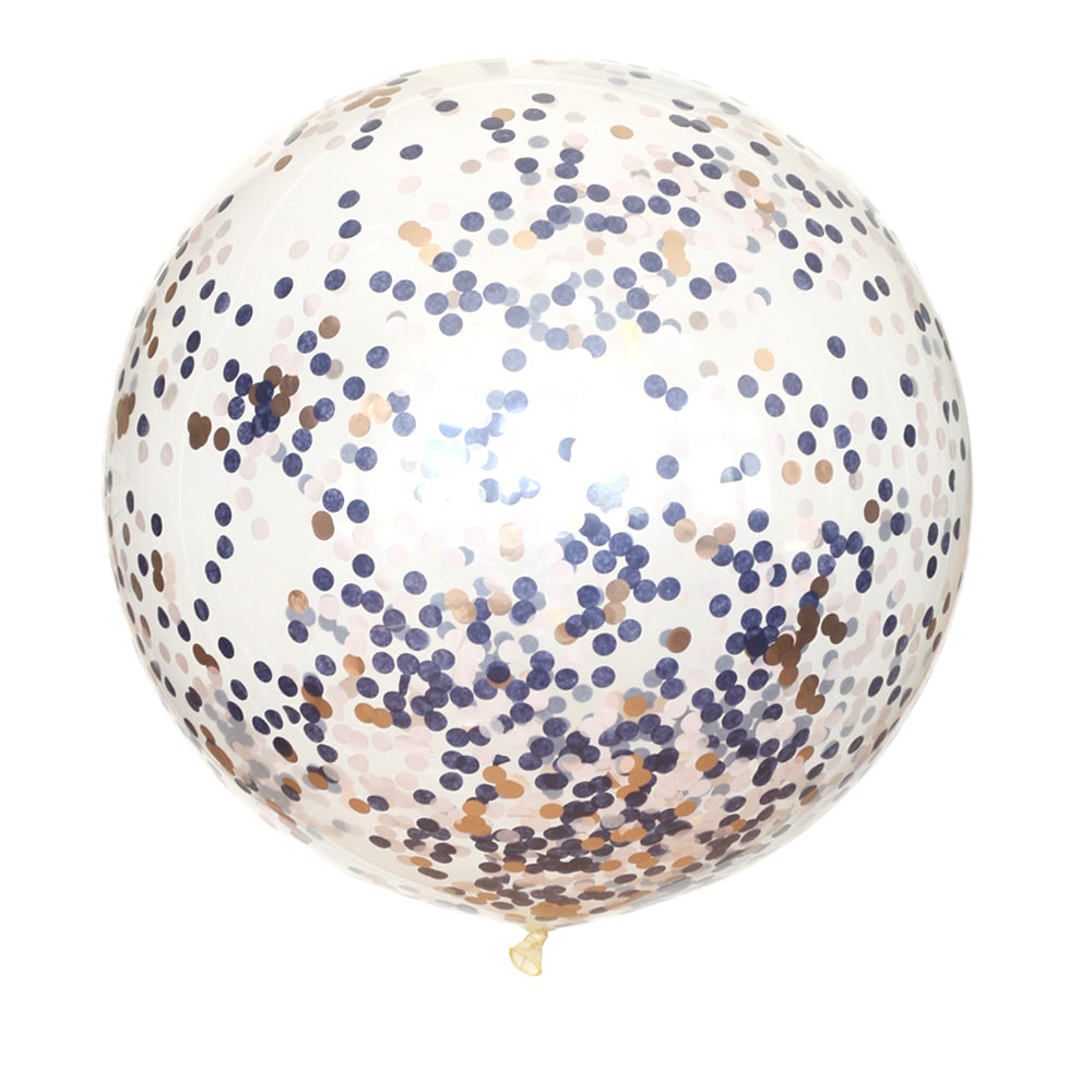 Blushing Midnight Clear Confetti Balloon