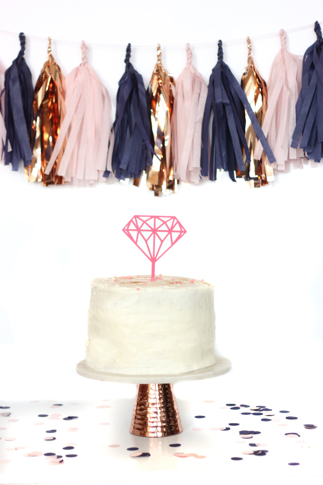 Diamond Ring Bridal Cake Topper