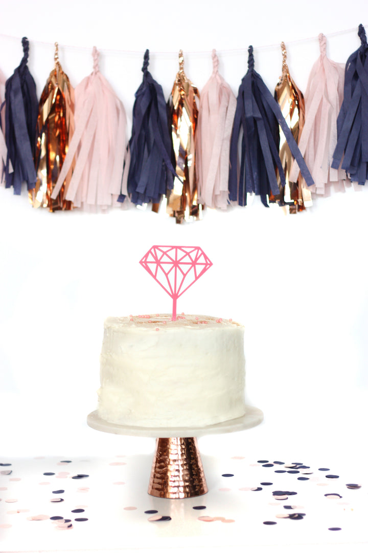Diamond Ring Bridal Cake Topper