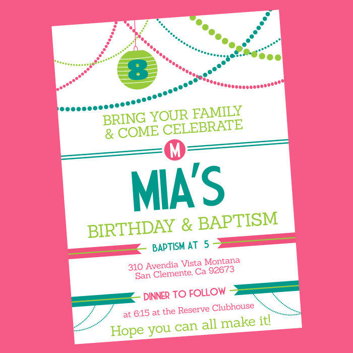 Confetti & Paper Lanterns printable party Invitation