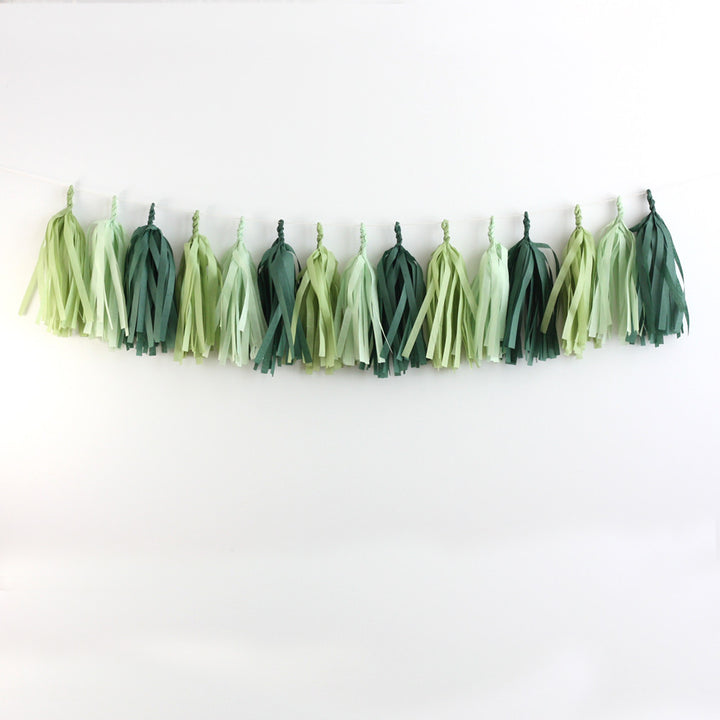 Evergreen Wreath Christmas Fringe Tassel Garland Kit or Fully Assembled