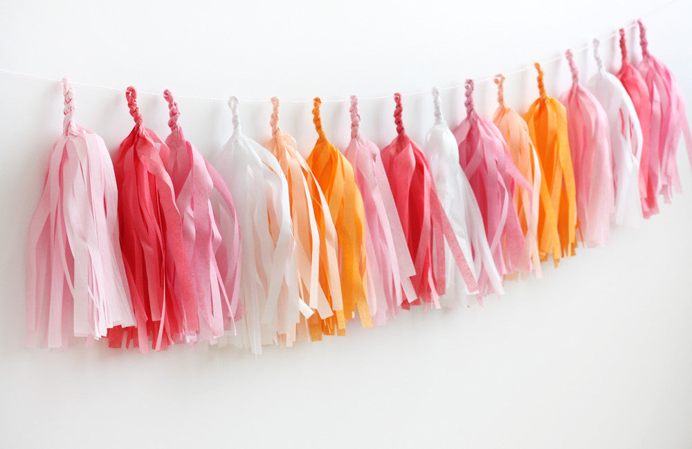 Peaches & Cream Fringe Tassel Garland Kit or Fully Assembled