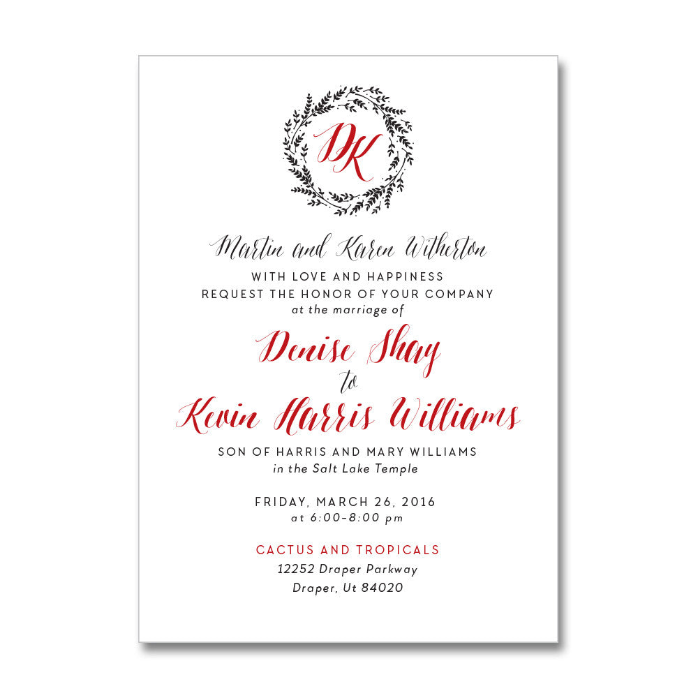 Floral Wreath Wedding Invitations