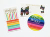 Butterfly Sticker tag with gold foil