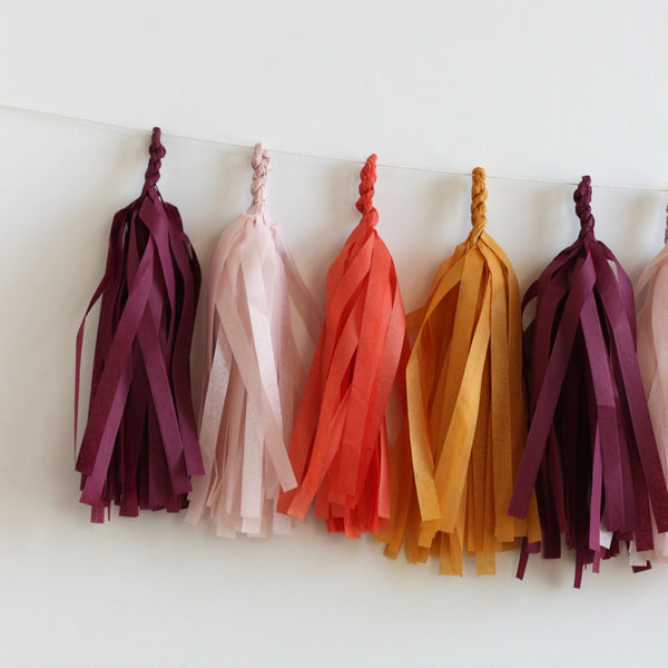 Give Thanks Thanksgiving Fringe Tassel Garland Kit or Fully Assembled