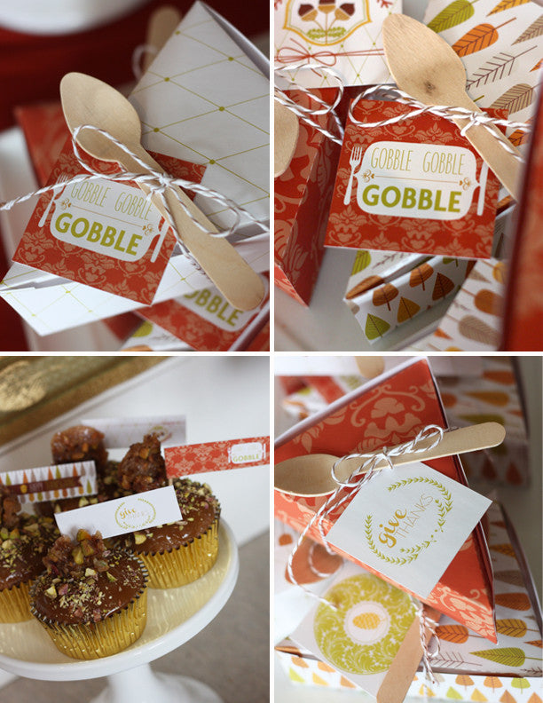 Glitzy Thanksgiving printable party collection