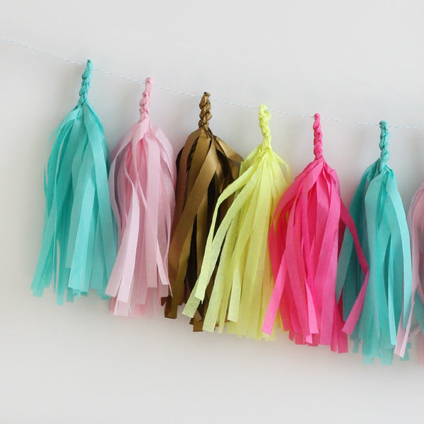 Gilded Neon Fringe Tassel Garland Kit or Fully Assembled