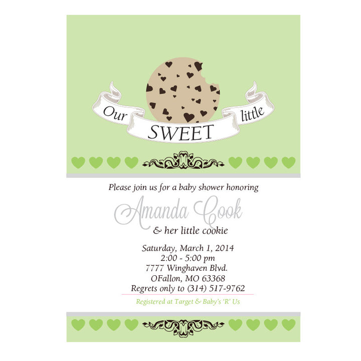 Our Sweet little Cookie Baby Shower invitation
