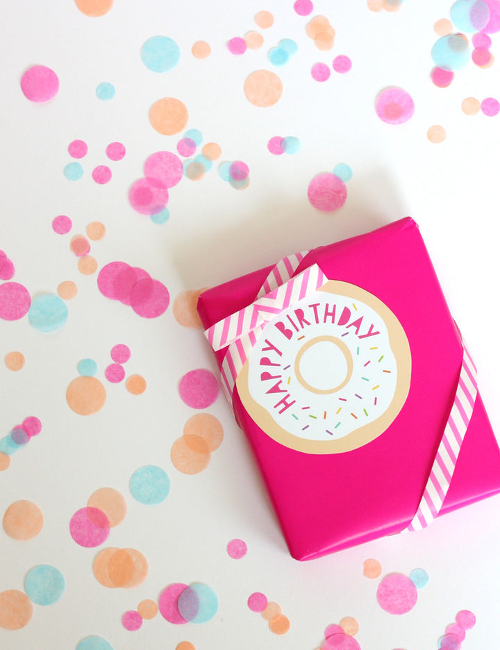 Happy Birthday Donut gift tag