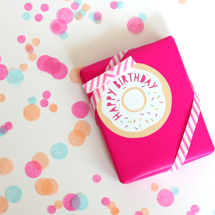 Happy Birthday Donut gift tag