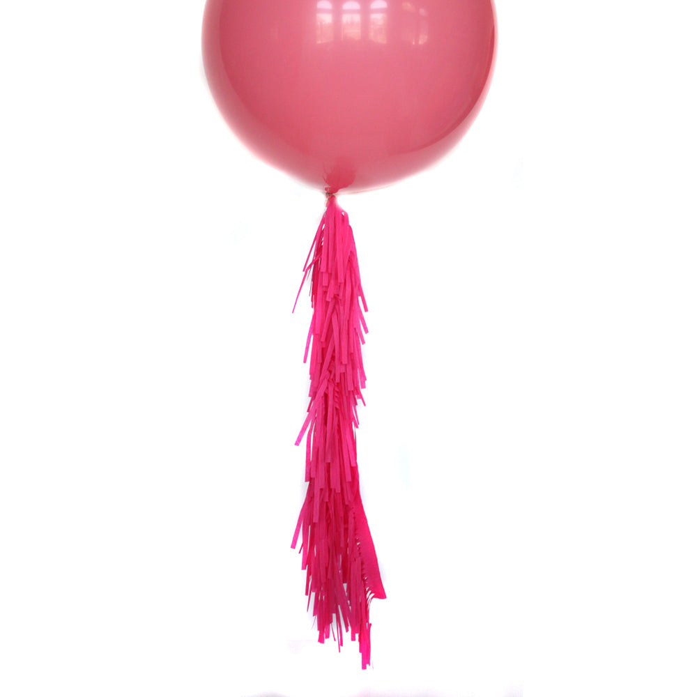 Hot Pink Frilly Balloon Tassel