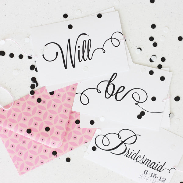 printable Will you be my Bridesmaid cards (creative bunting bridesmaid invite)