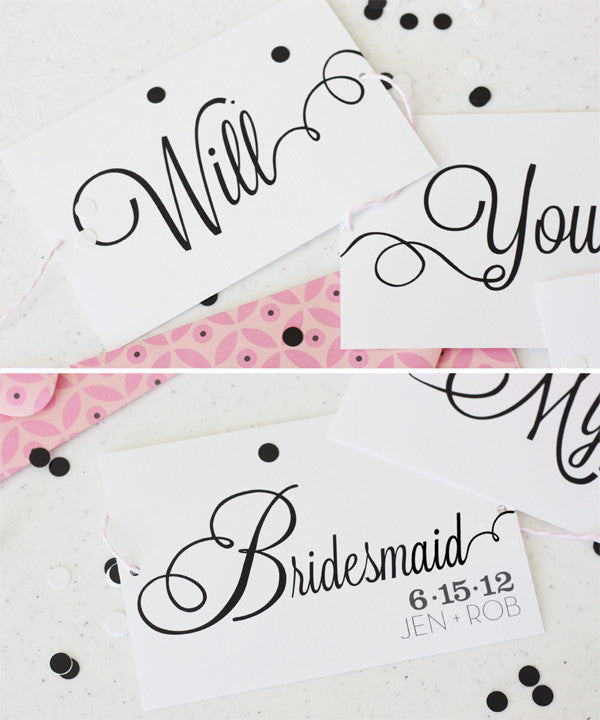 printable Will you be my Bridesmaid cards (creative bunting bridesmaid invite)