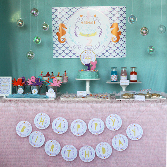 Magical Mermaid Birthday party printables