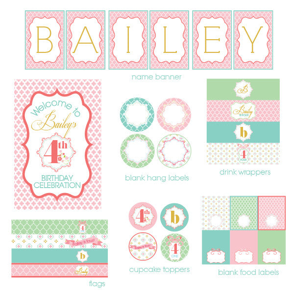 Delicate and Dainty printable Birthday Party – Wants and Wishes