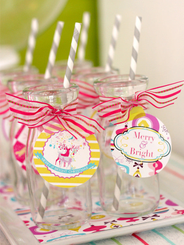 Modern Neon Merry and Bright Christmas printable Collection