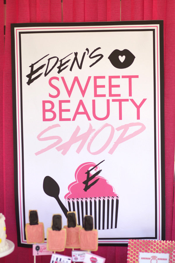Sweet Beauty Shop Make-Up Birthday party printables
