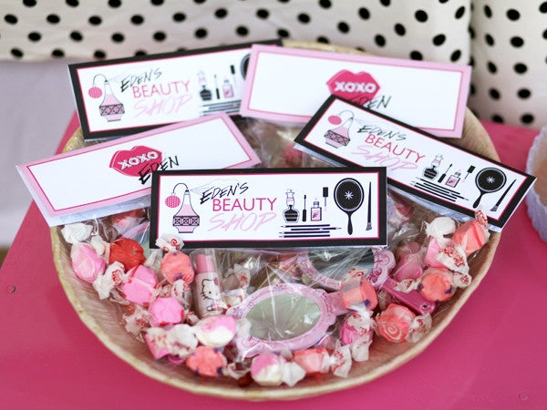 Sweet Beauty Shop Make-Up Birthday party printables