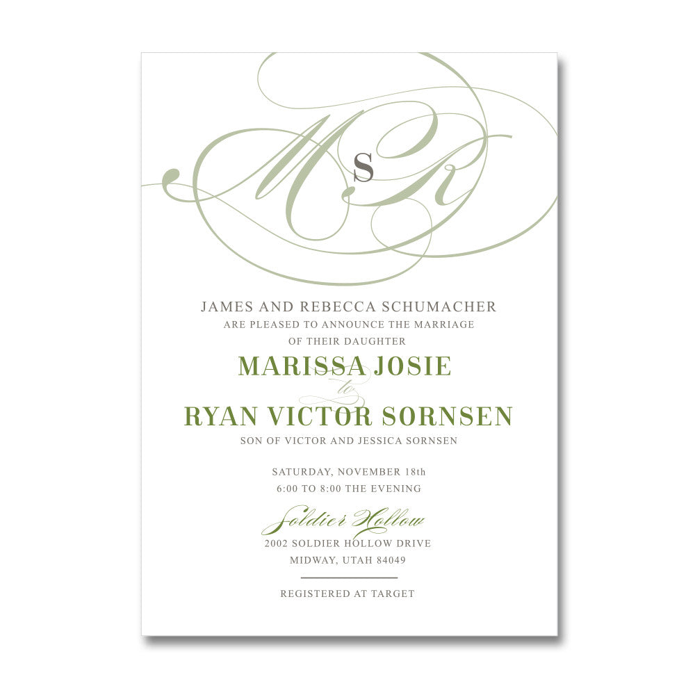 Large Monogram Wedding Invitations