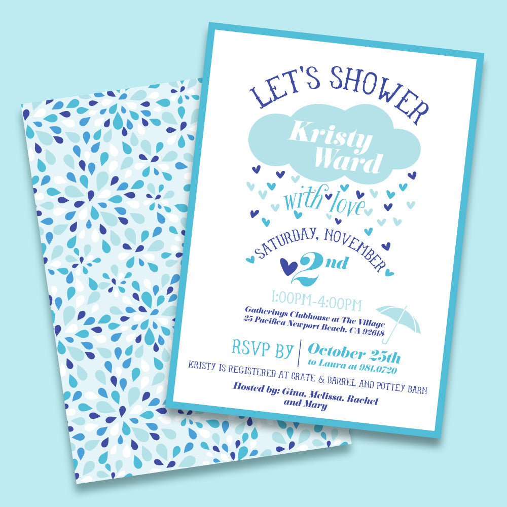 Lets shower the bride to be- Bridal or Baby Shower Invitation
