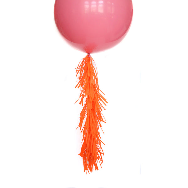 Neon Orange Frilly Balloon Tassel