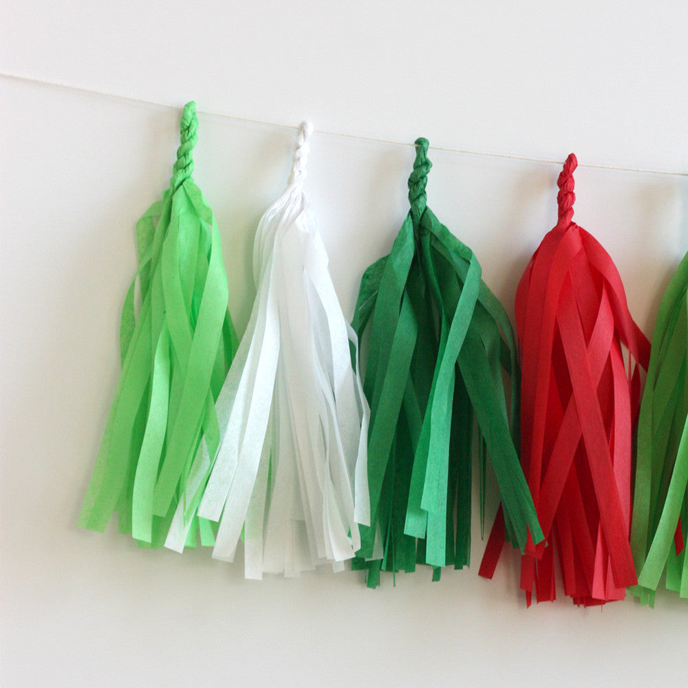 Merry Everything Christmas Fringe Tassel Garland Kit or Fully Assembled