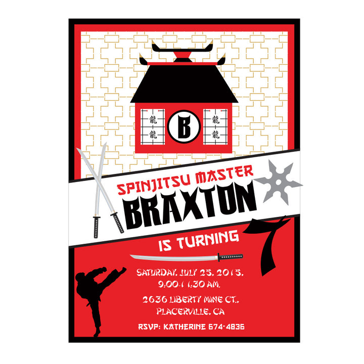 Ninja pritnable Birthday Invitation