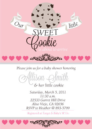 Our Sweet little Cookie Baby Shower invitation