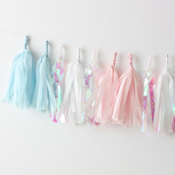 Pearly Shell Fringe Tissue Tassel Garland Kit or Fully Assembled