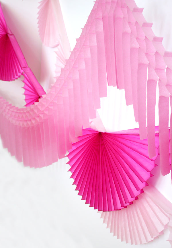 Perfectly Pink Fan Bunting Garland