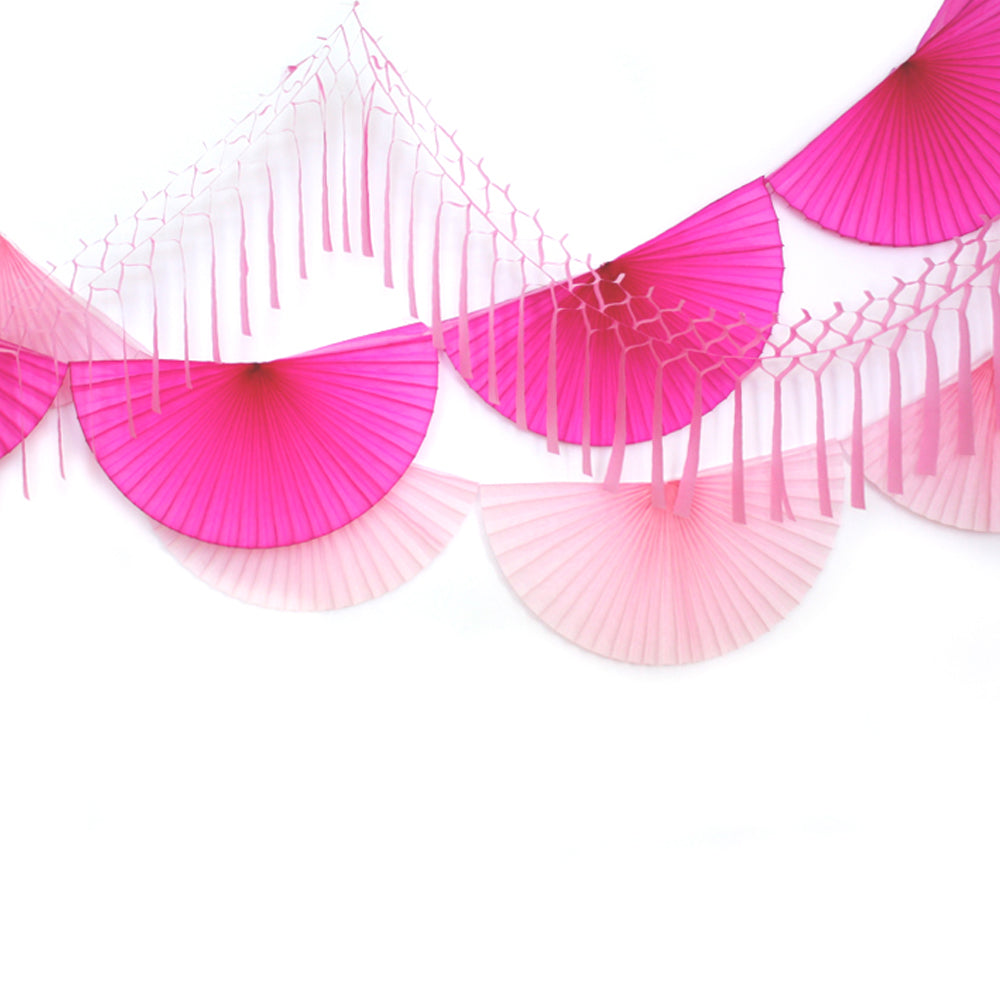 Perfectly Pink Fan Bunting Garland Wants and Wishes