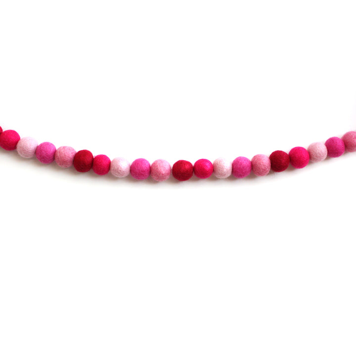 Perfectly Pink Felt Ball Garland