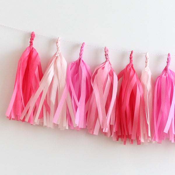 Perfectly Pink Fringe Tassel Garland Kit or Fully Assembled