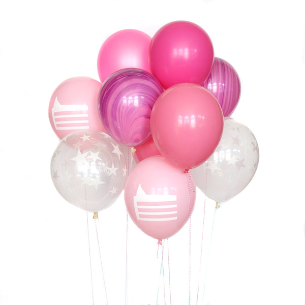 Pink Marble Cake Deluxe Party Balloon Bundle