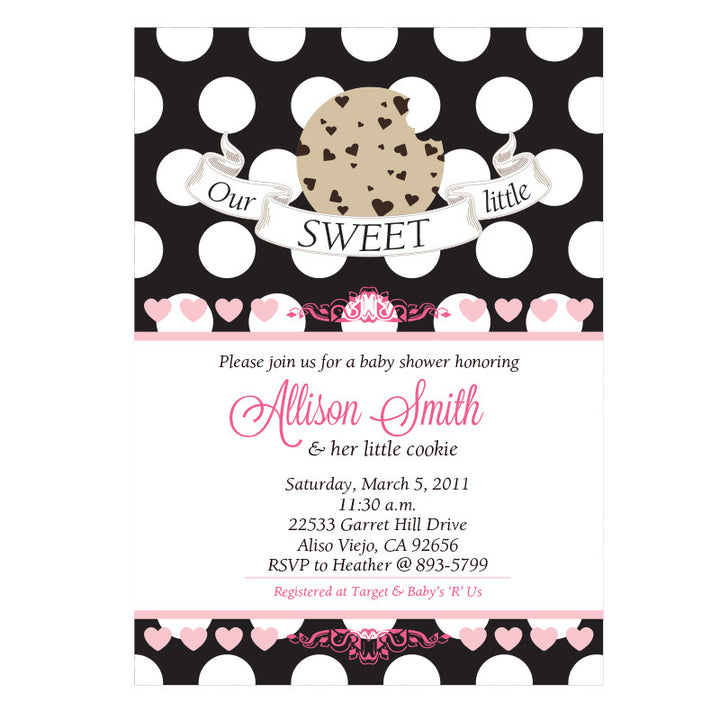 Our Sweet little Cookie Baby Shower invitation