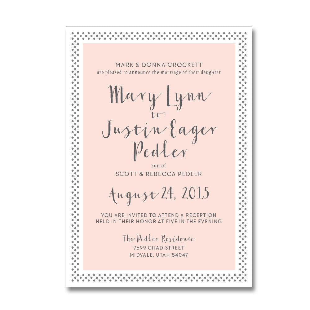 Polka Dot Border Wedding Invitations