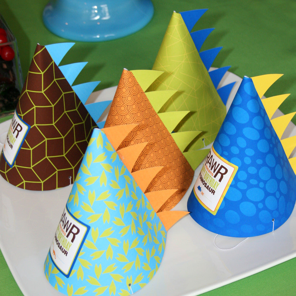 printable Dinosaur Party hats – Wants and Wishes