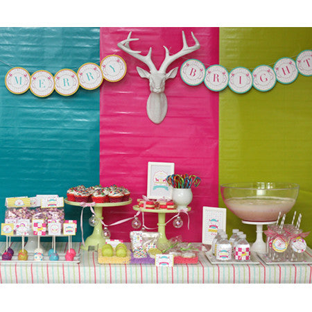 Modern Neon Merry and Bright Christmas printable Collection