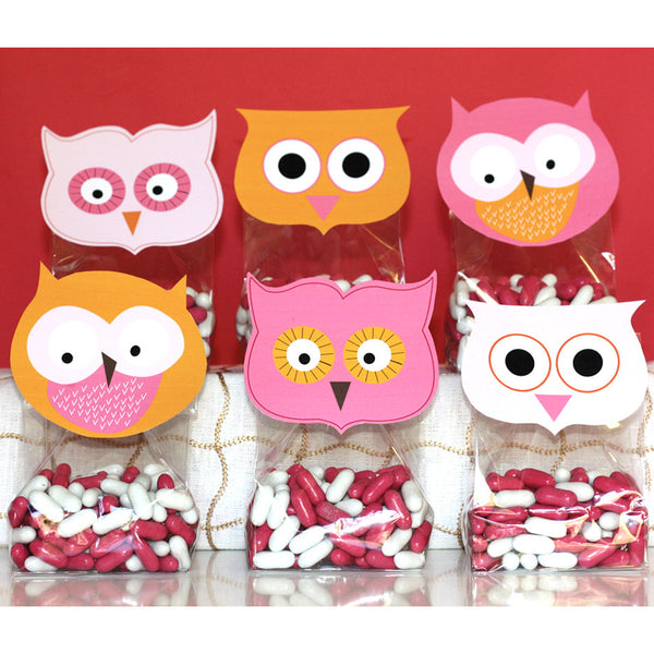 printable Owl favor toppers- Sherbet Collection