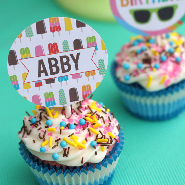 printable Popsicles & Sunglasses BIRTHDAY Collection by Wants and Wishes