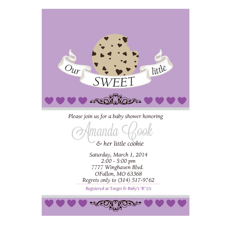 Our Sweet little Cookie Baby Shower invitation
