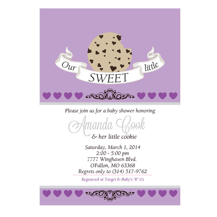 Our Sweet little Cookie Baby Shower invitation