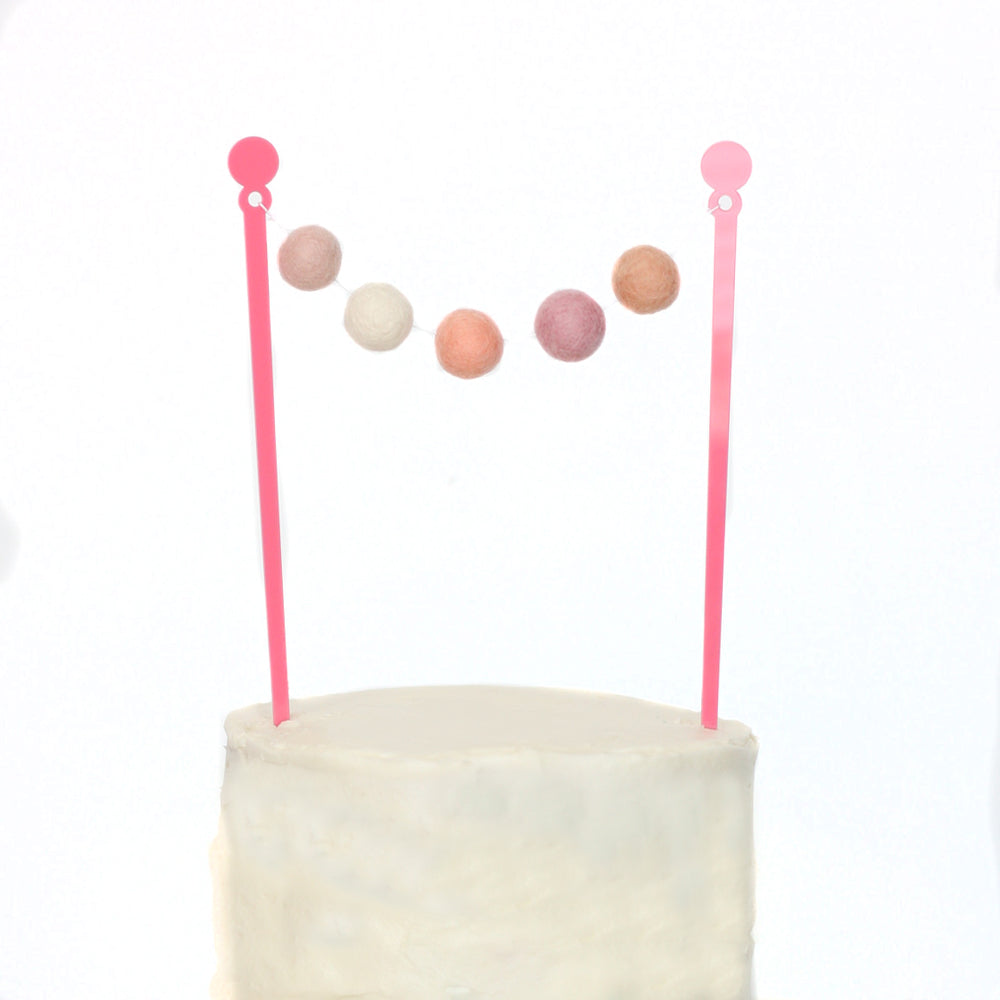 Rose Gold Cake Bunting Topper