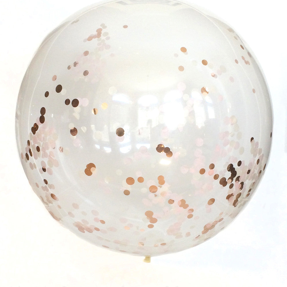 Rose Gold Clear Confetti Balloon