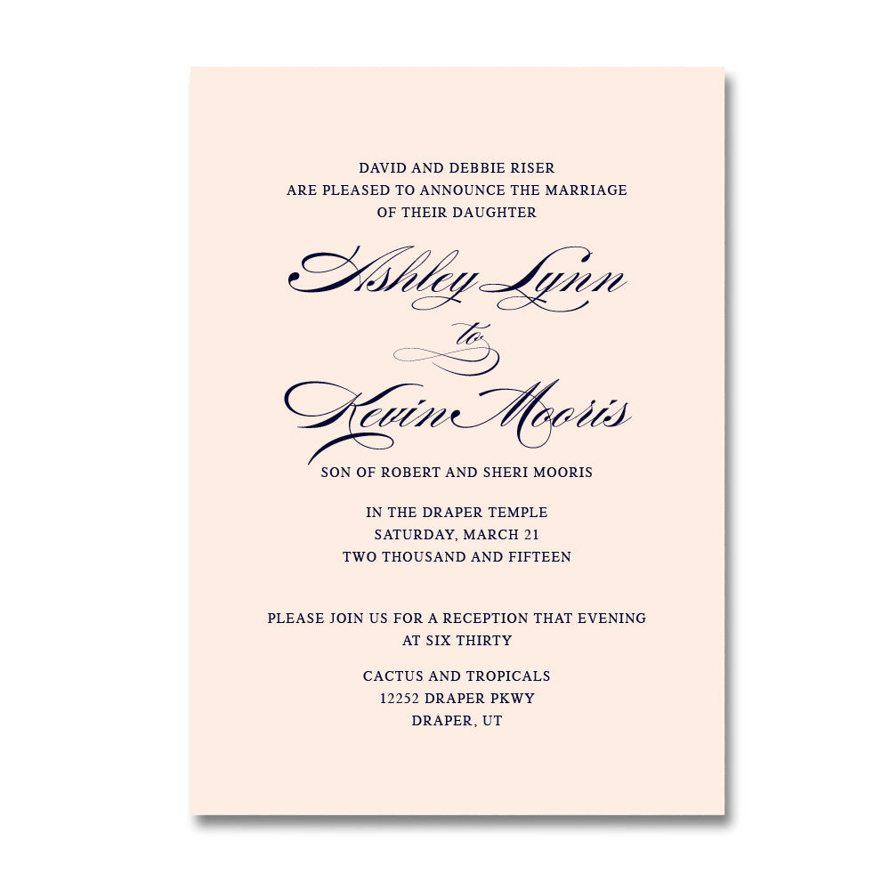 Classic formal wedding invitations online
